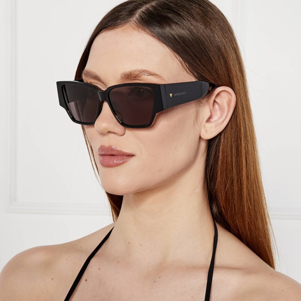 Bottega Veneta BV1285S 001 Square Sunglasses - Black/Grey